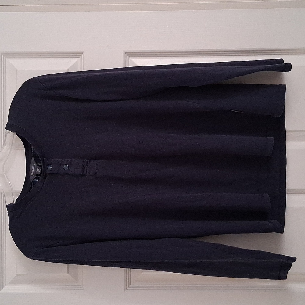 Eddie Bauer Men's Small Navy Blue Long Sleeve Casual Sleep Top Shirt